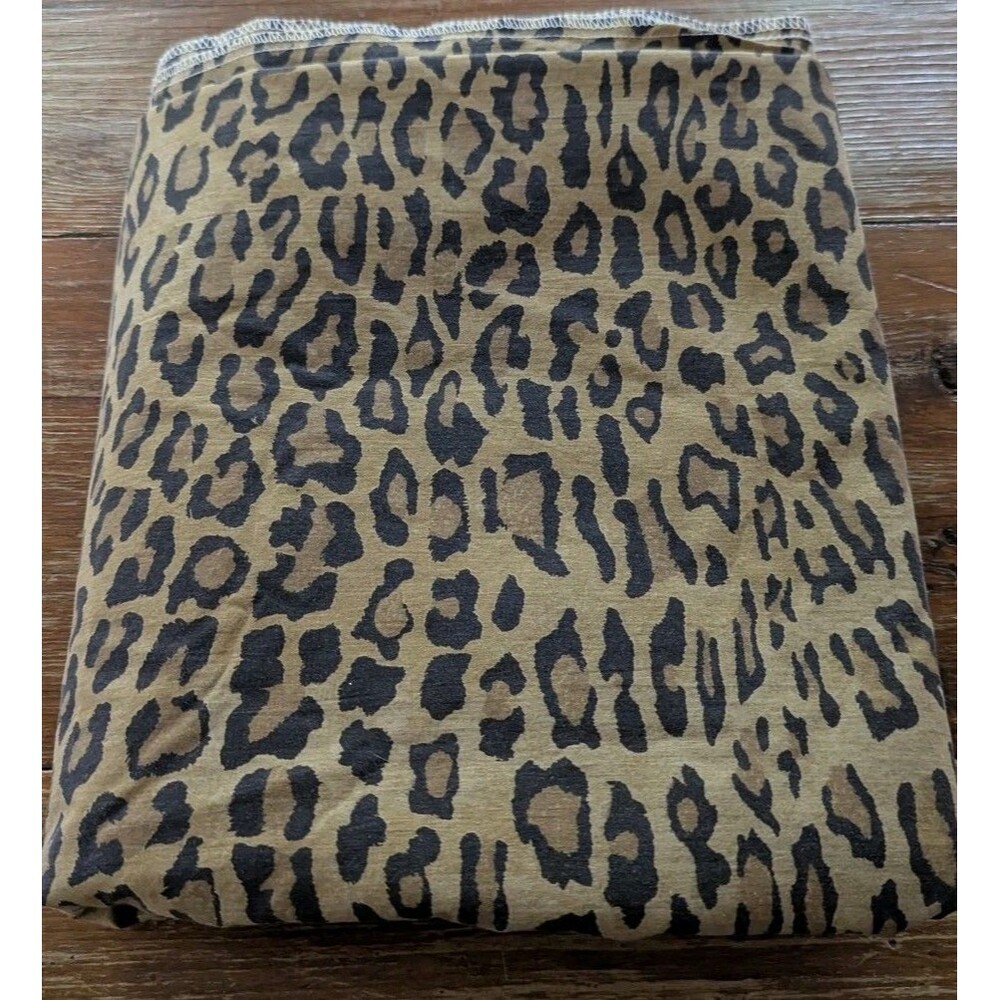 Vtg Ralph Lauren ARAGON Fabric Custom Flat Sheet Topper Corners Leopard 90x78